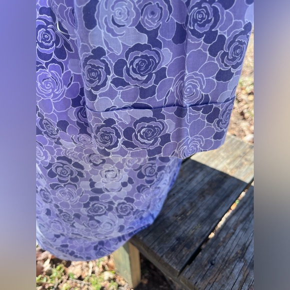 VINTAGE ANTHONY RICHARDS PURPLE ROSES SHIRT DRESS WOMENS SMALL - Picture 5 of 7